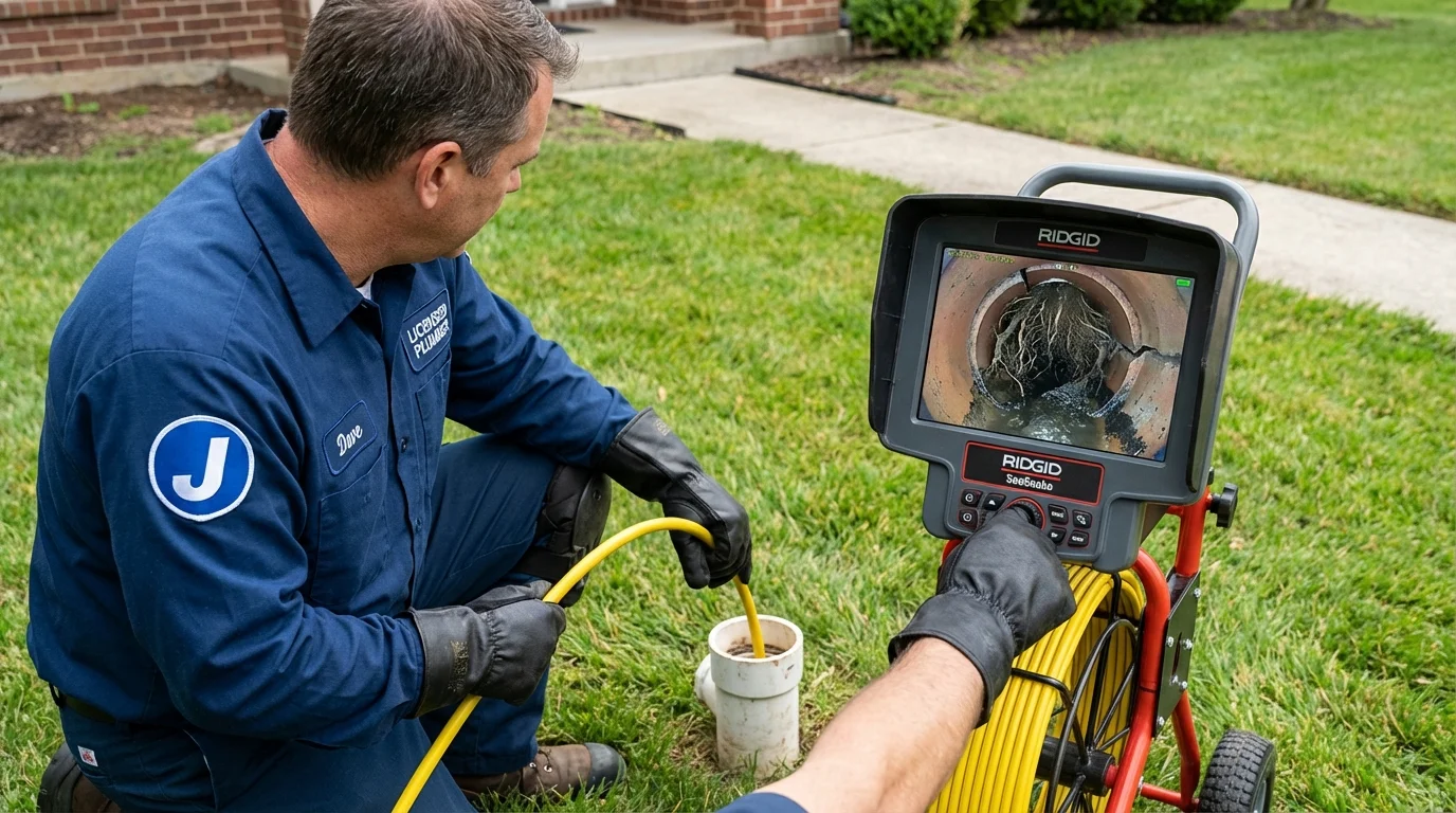 Sewer camera inspection being performed by Johns Plumbing LLC in Boone